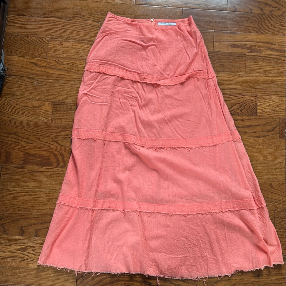 Waipai Frayed Multi-tiered Maxi Skirt
